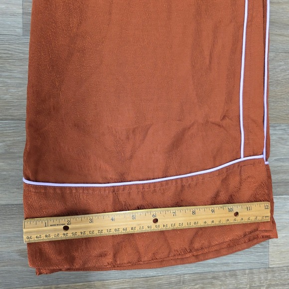 Untitled in Motion Medium Wide Leg Lounge Pajama Pants Rust Orange Tencel Cupro - Picture 9 of 10